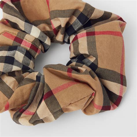 Vintage Check Cotton Scrunchie in Archive beige 